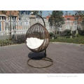PE Rattan Swing Chair , Garden / Balcony Glider With White